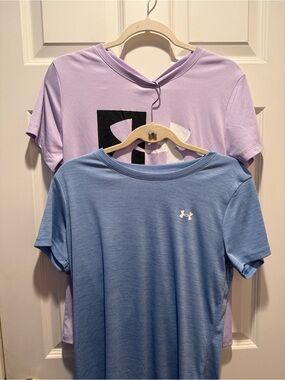 Under Armour Blue Performance Tee + Lilac Graphic Tee (2-Pack)